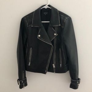 Topshop Leather Moto Jacket